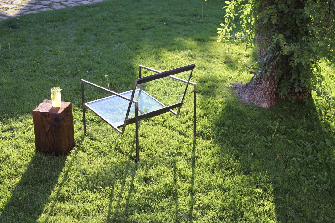Silla de cristal · vista de la pieza